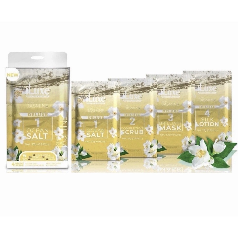 iLuxe Pedicure & Manicure Deluxe Spa Kit in A Box 4 In 1- Jasmine Scent 50 Packs